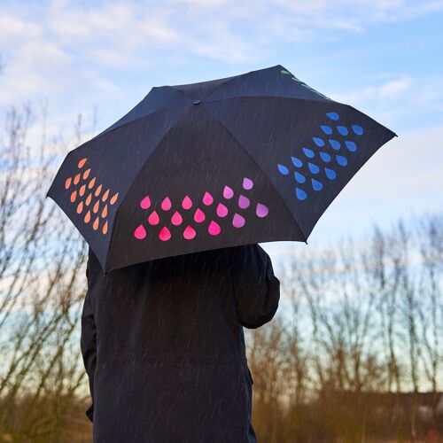 Rain Drop Compact Colour Change Umbrella