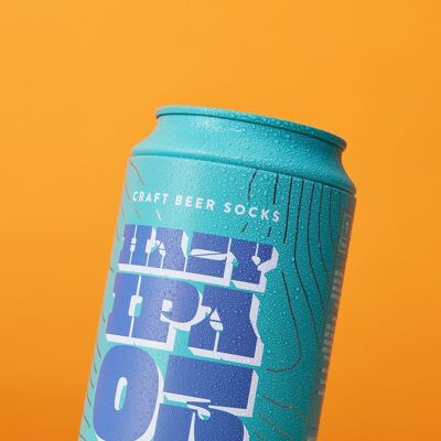 Calcetines enlatados novedosos: calcetines de cerveza artesanal Hazy Ipa (naranja)