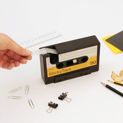 Soporte de cinta adhesiva de escritorio retro - Casete dispensador de cinta