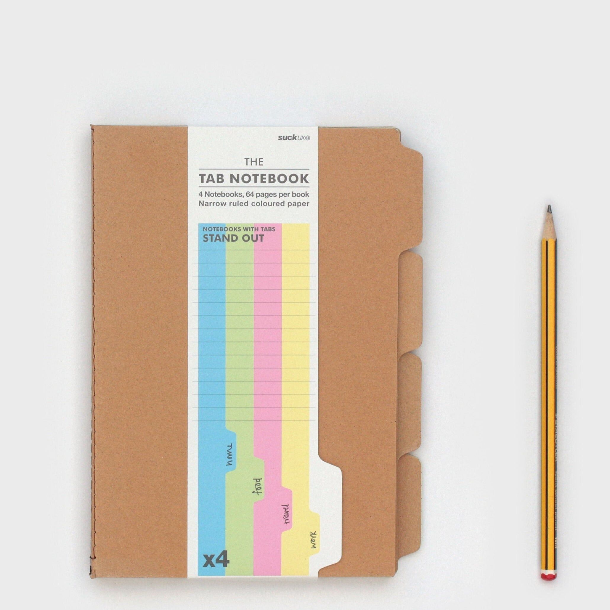 Cuadernos con pestaña A5 (juego de 4)