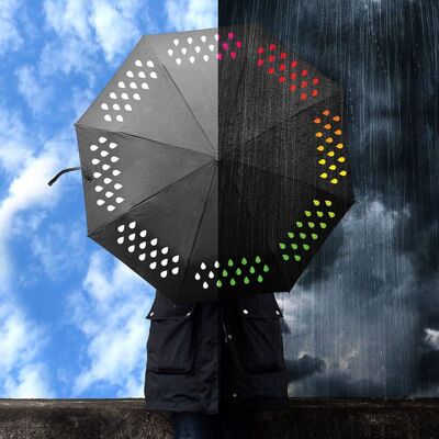 Parapluie à changement de couleur goutte de pluie