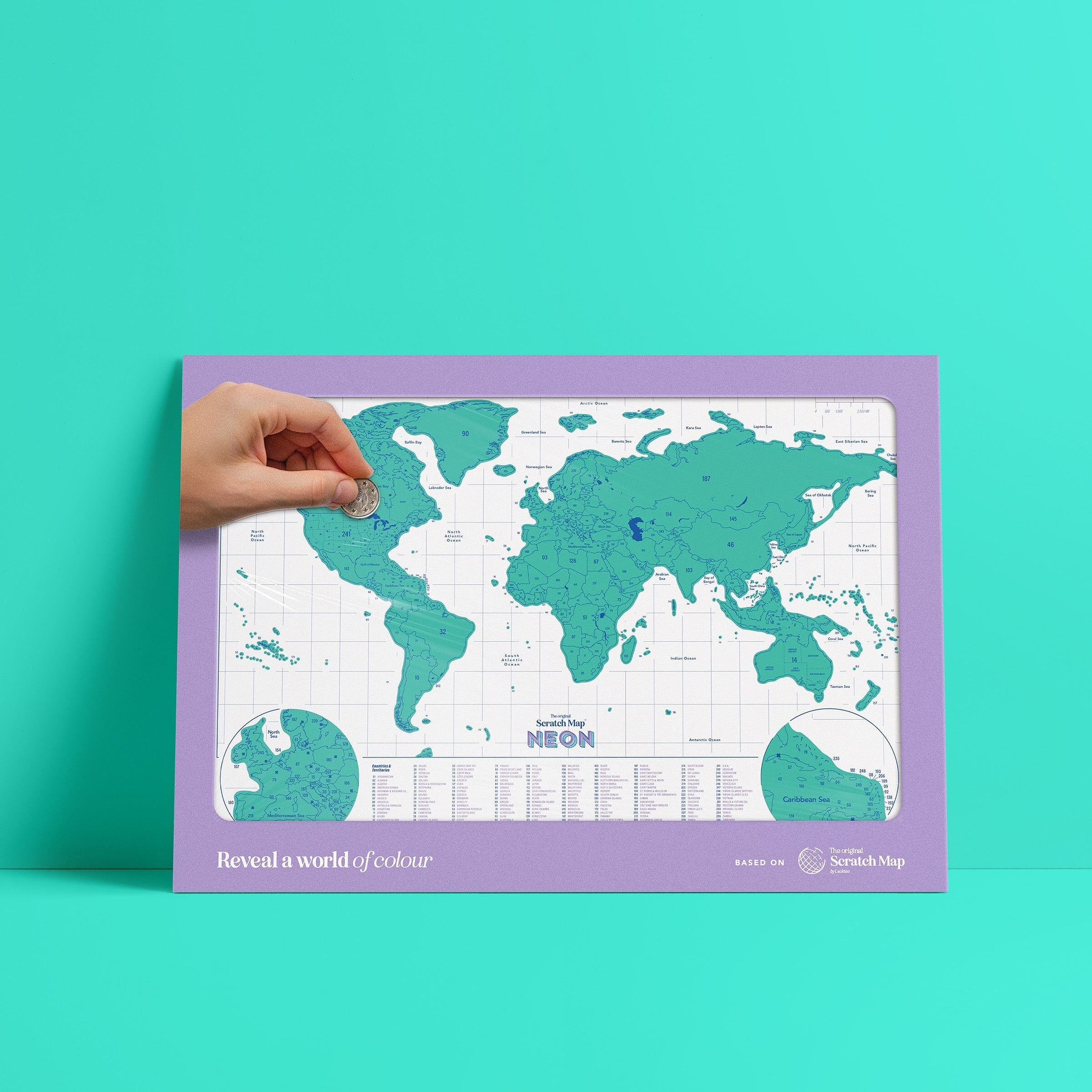 Mappa da grattare al neon (verde)