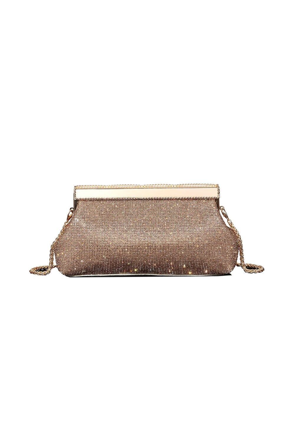 Goldene Clutch mit Strasssteinen