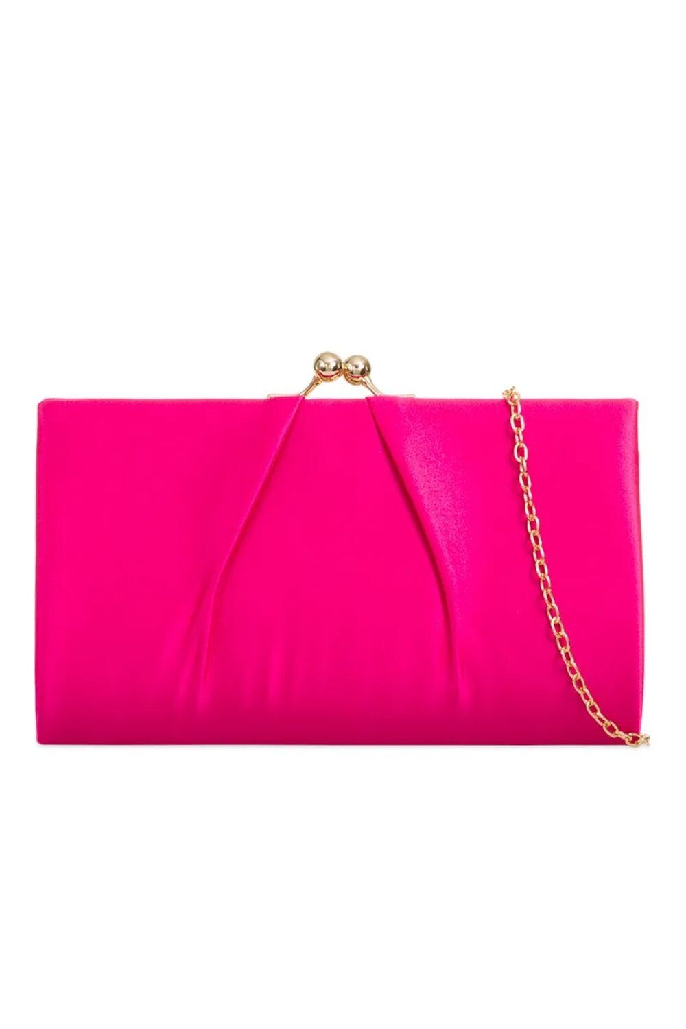 Fuchsiafarbene Clutch aus Satin