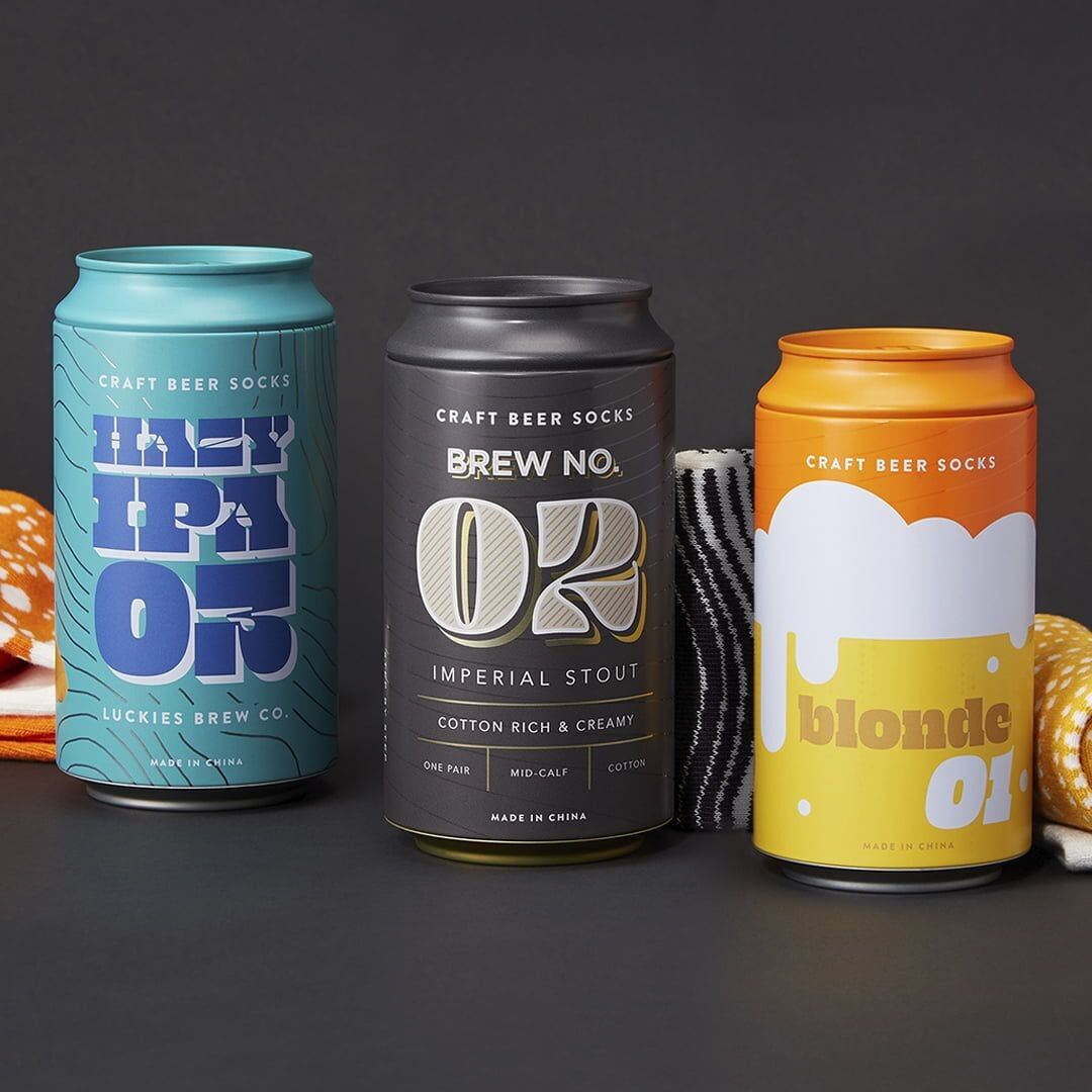 Novità calzini in scatola - Calzini per birra artigianale Hazy Ipa (arancione).