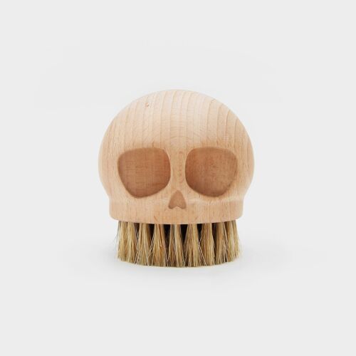 Multi Purpose Bristle Brush - Wooden Skull Brush