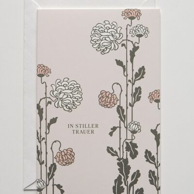 Sympathy card chrysanthemums, with envelope