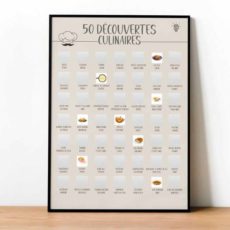 50 scoperte culinarie - Poster da grattare