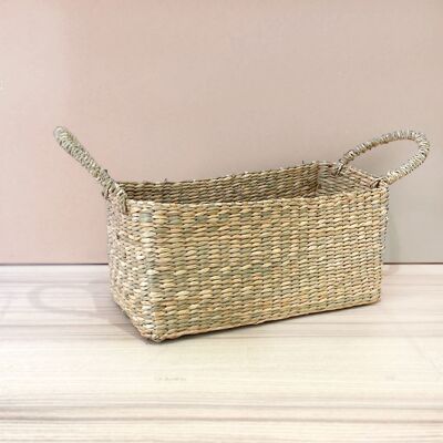 Cesta rectangular de algas marinas naturales