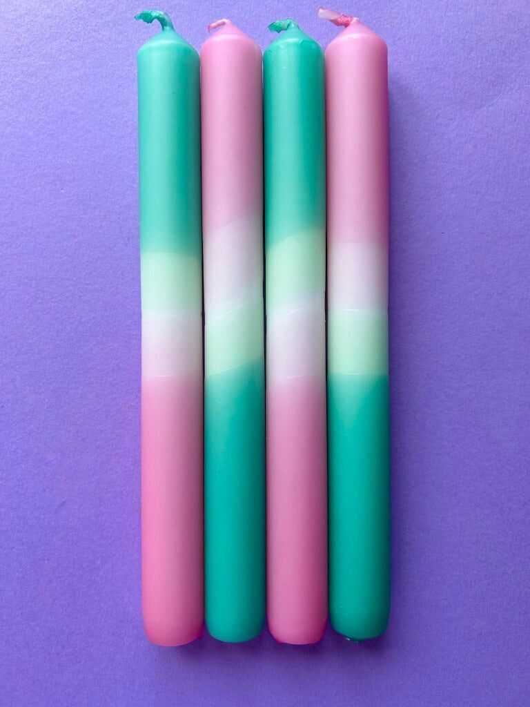 SHERBERT POP Dip Dye Dinner Candles set di 4