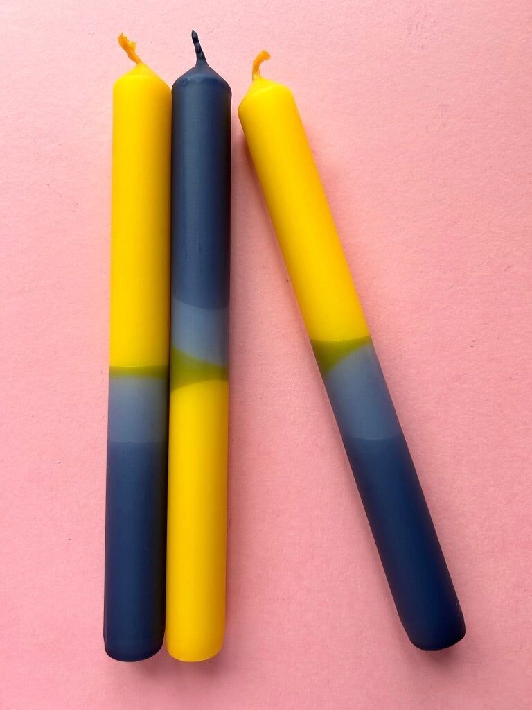 SUNNY SEA Dip Dye Dinner Candle Trio