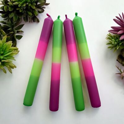 GALACTIC GLOW Dip Dye Dinner Candles set of 4