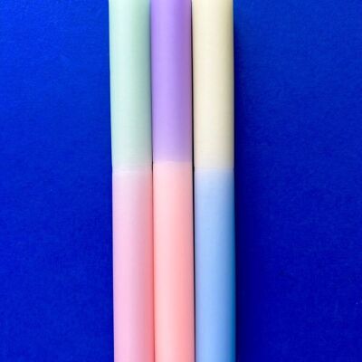EASTER DELIGHT Dip Dye Dinner Candles Trio
