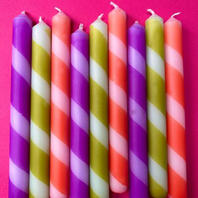 RETRO DINING Dip Dye Dinner Candles Trio