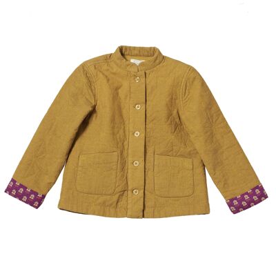 The Harper Quilted Jacket in Bronze Velvet