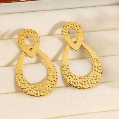 Pendientes de doble gota de oro