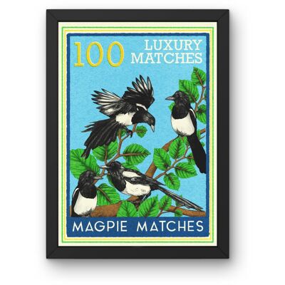 A Murder of Magpies Matchbox Art Print | Pack Of Two