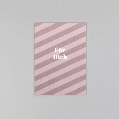 Carte postale en carton de pâte mécanique Cloe Stripes Mauve