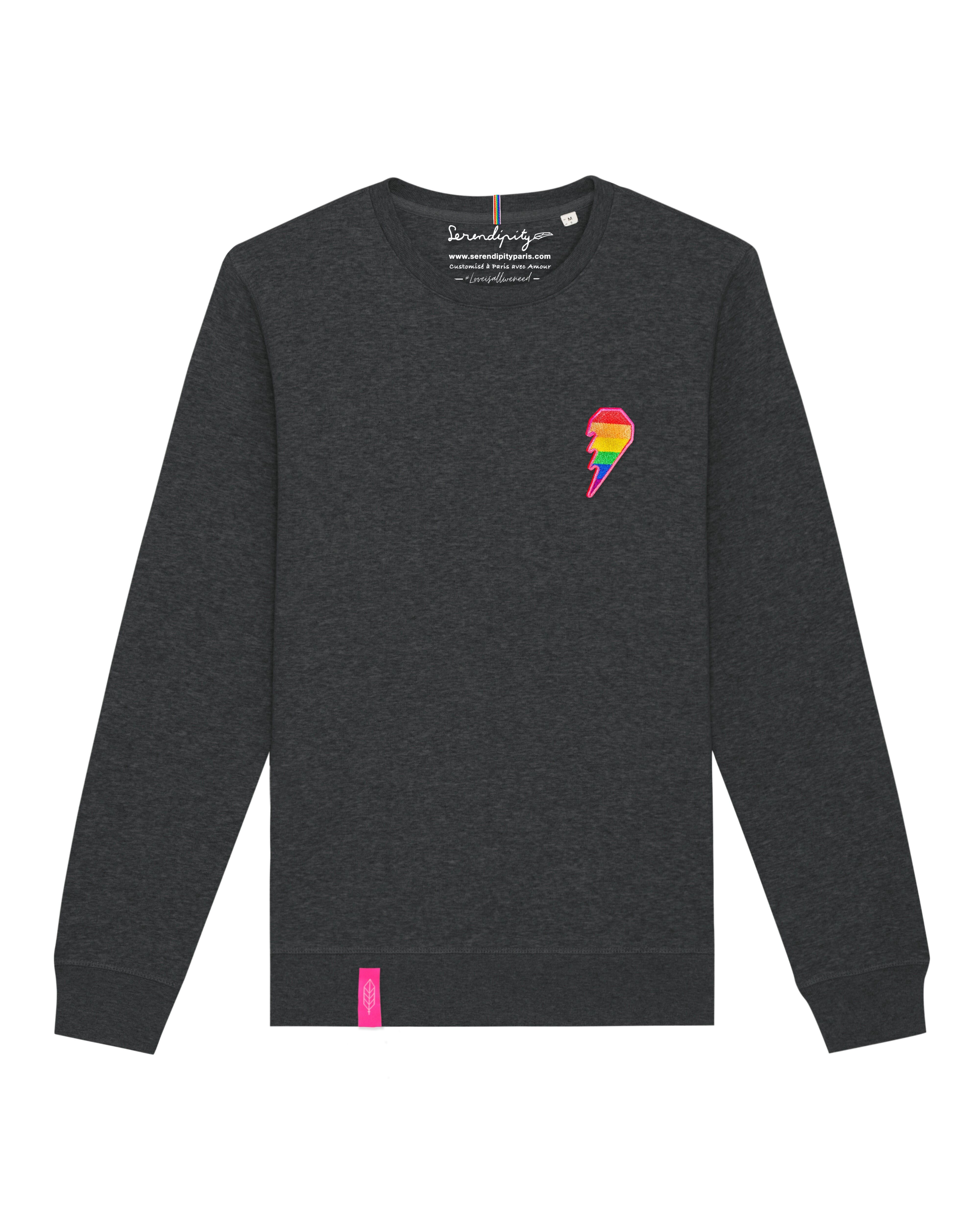 <B>EGO rainbow sweatshirt </B> - anthracite gray