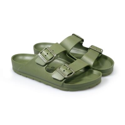 Nuovo Coachella verde oliva. Sandalo Wasps Bio Fibbie EVA