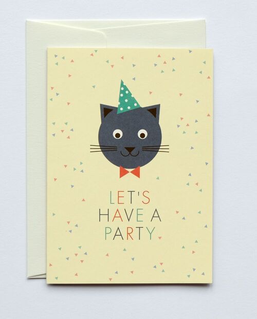 Einladungskarte Cat’s Party, mit Umschlag