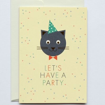 Invitation card Cat's Party, with envelope