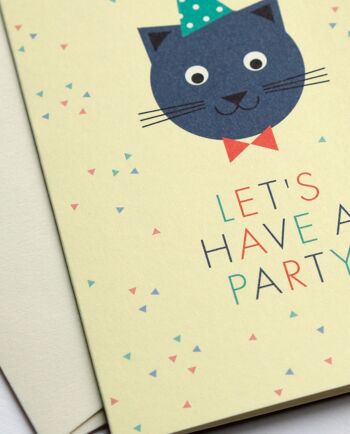 Carton d'invitation Cat's Party, avec enveloppe 2