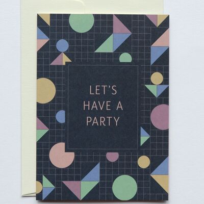 Grid Party invitation card, with envelope