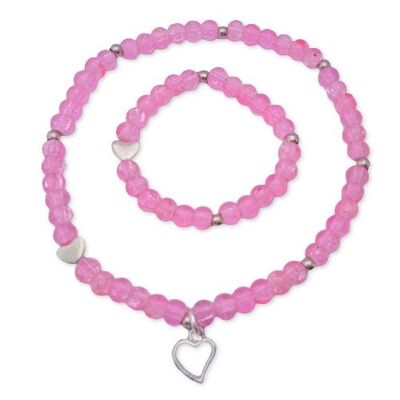 Bracciale mamma e bambina Shiny Pink & Hearts