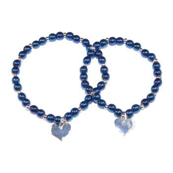 Bracelet Maman & Fille Hématite Bleue & Plaqué Argent.jpg