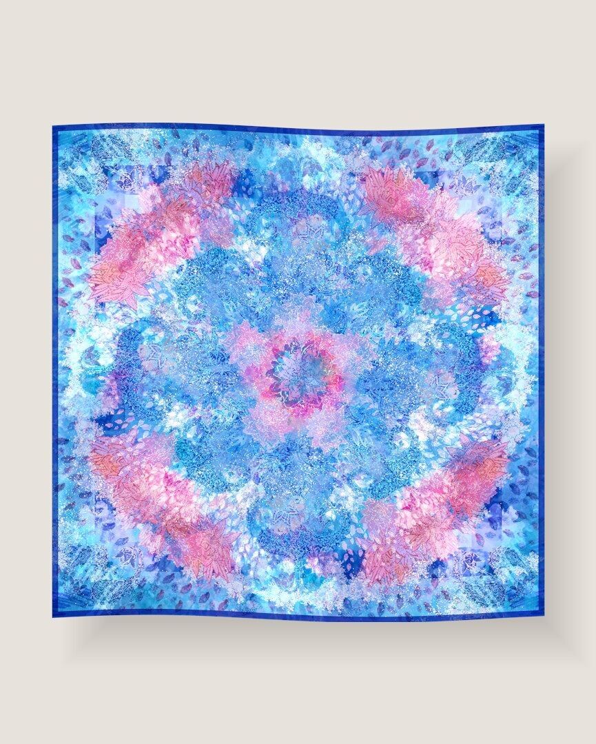 Foulard in seta Thétys blu oltremare