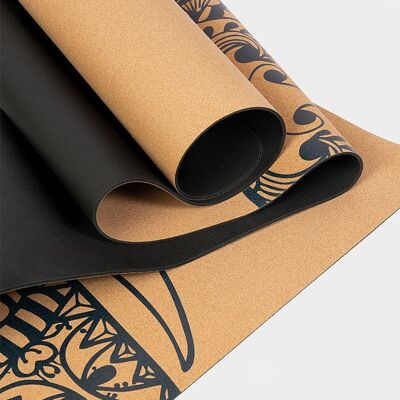 Yoga Studio Printed Elephant Cork Yoga Mat - 4mm