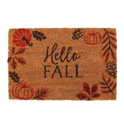 Zerbino con foglie di zucca naturali Hello Fall