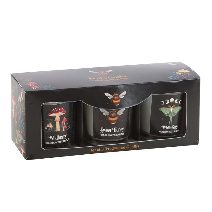 Trio di candele votive Dark Forest