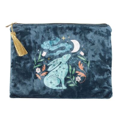 Bolsa de maquillaje de terciopelo Midnight Hare