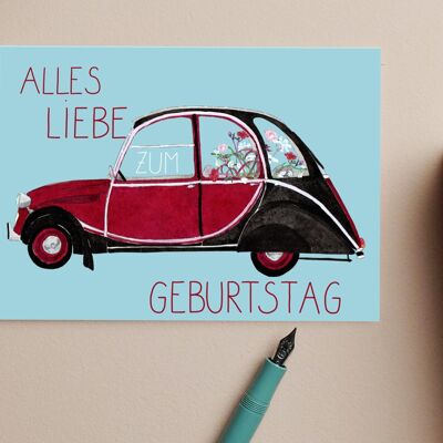 Tarjeta de cumpleaños 2CV