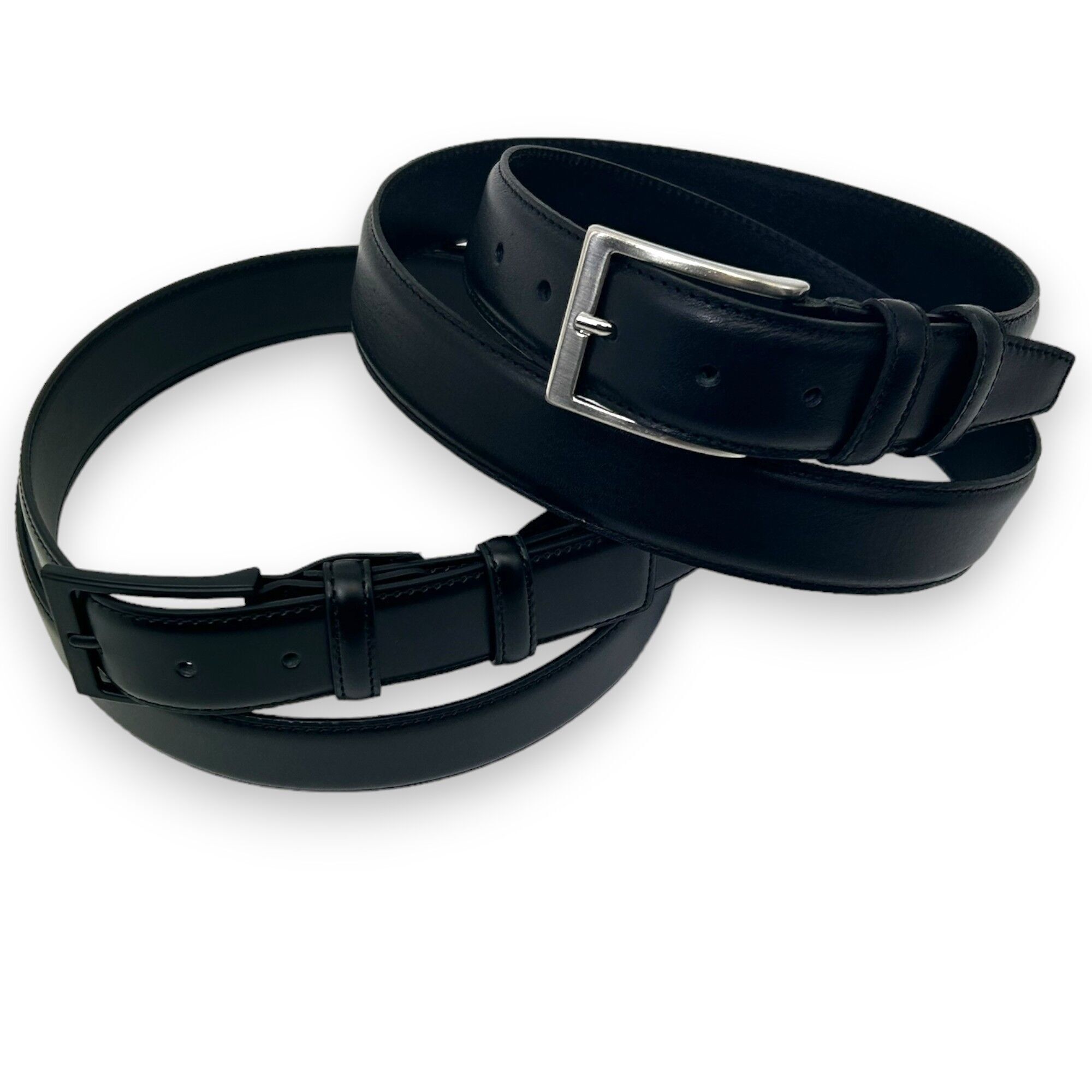 100 pezzi Cintura nera da uomo - cintura cucita - cintura vegana - 3,5 cm.- nero