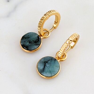 Pendientes de esmeralda circular