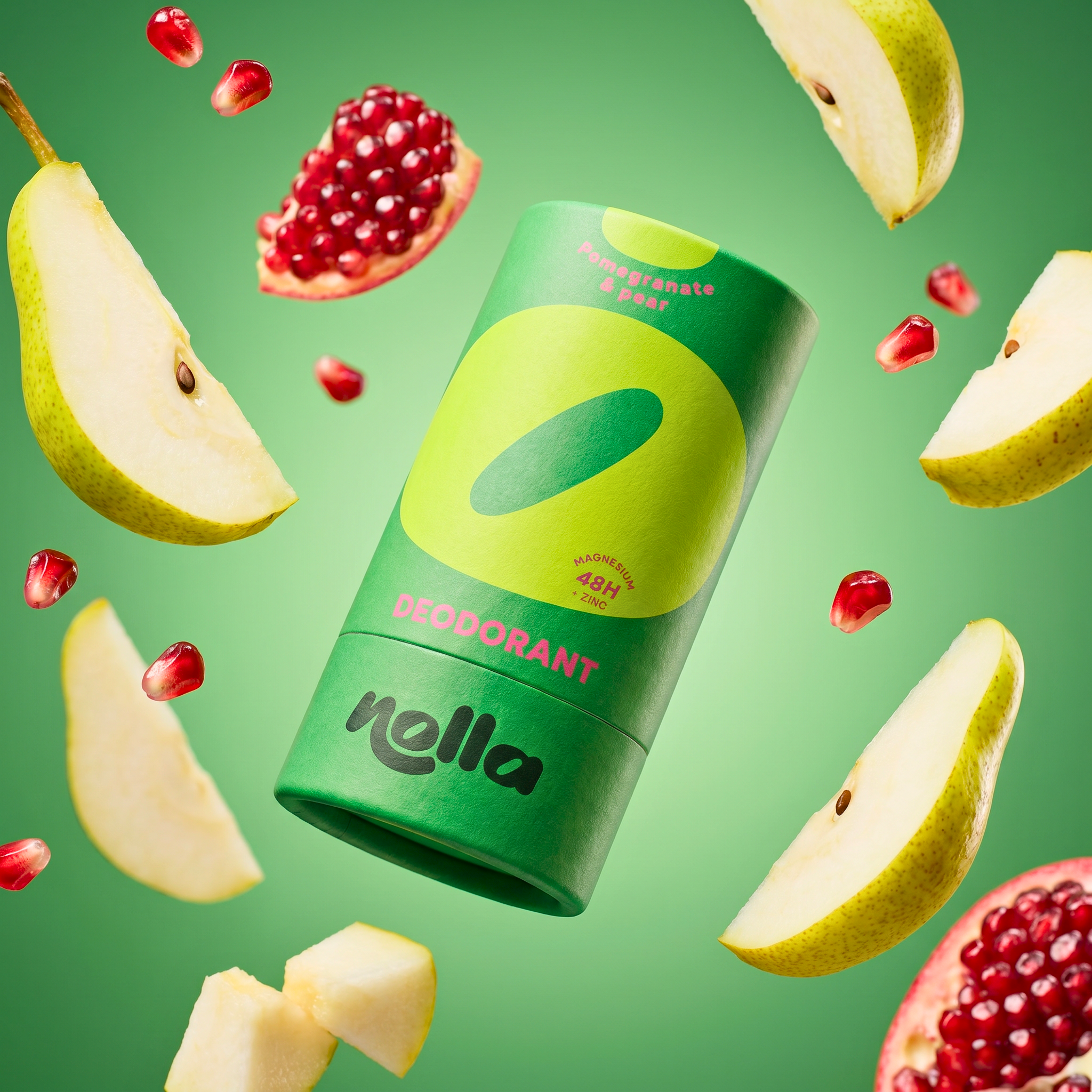 Natural Deodorant - Nolla - Effective for 48 hours - Pear & Pomegranate
