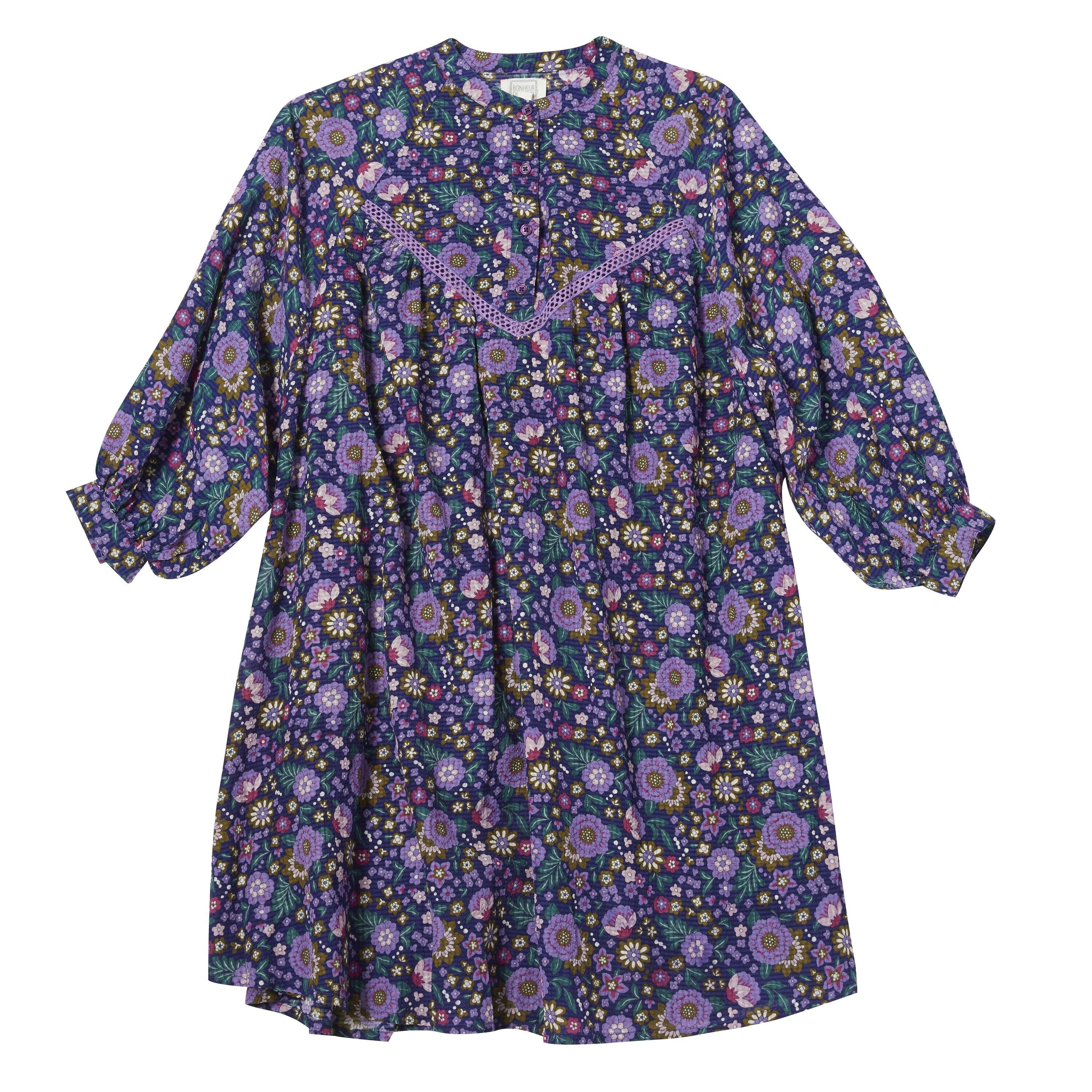 Vestido estampado flores índigo