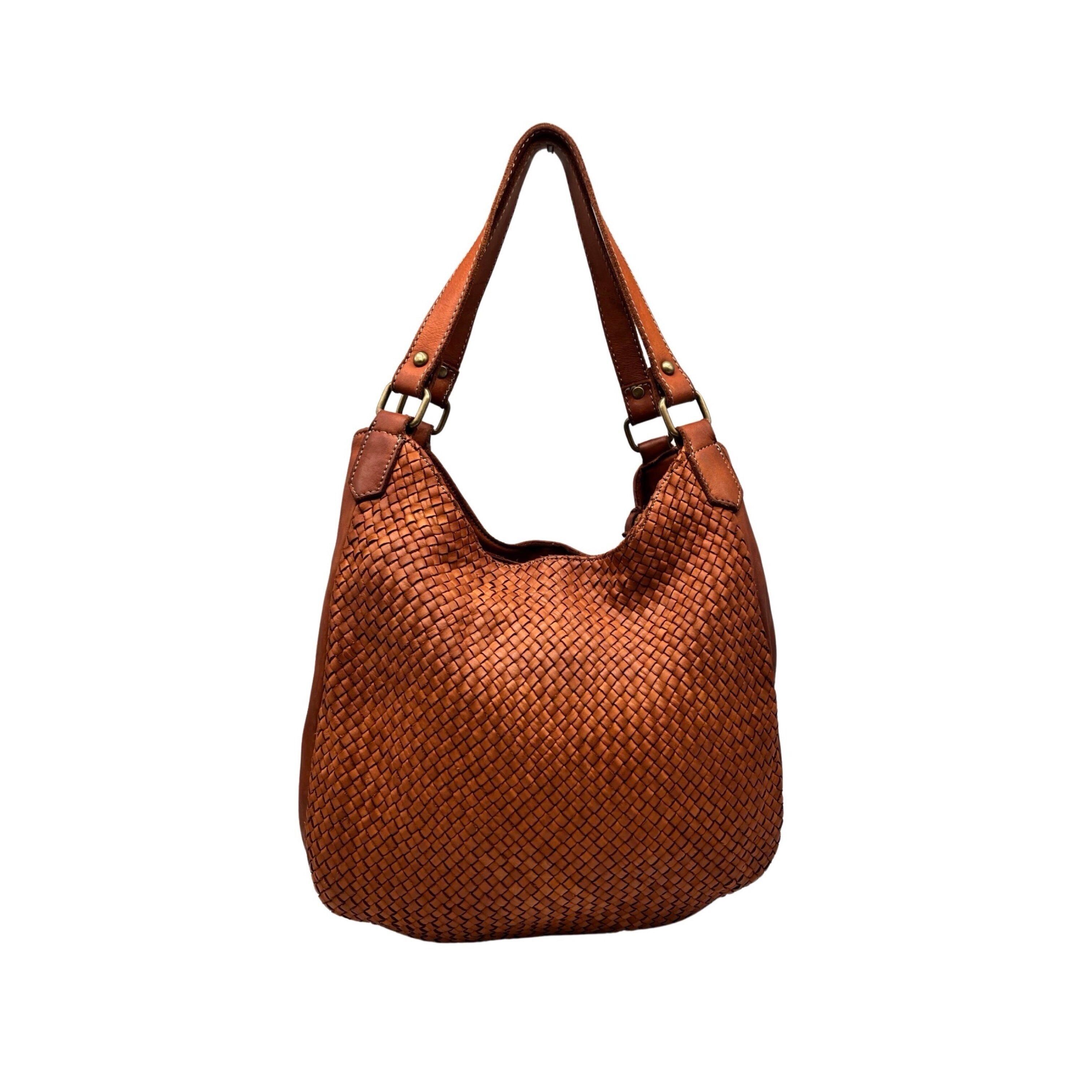 YVONNE VINTAGE BRAIDED LEATHER SHOULDER BAG