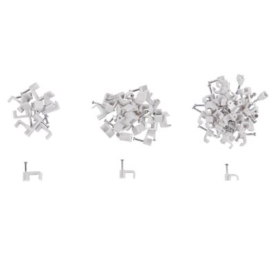 Set di 80 clip per cavi in plastica rotonde - 3 misure