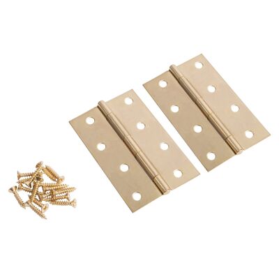 Cerniere a testa in acciaio da 100 mm in ottone - Confezione da 2 - Di Blackspur