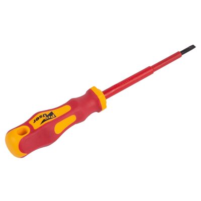Cacciavite a testa piatta al cromo vanadio isolato rosso da 10 cm x 4 mm - Di Pro User
