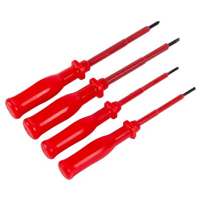 Juego de 4 destornilladores aislados de acero al carbono rojo de Blackspur