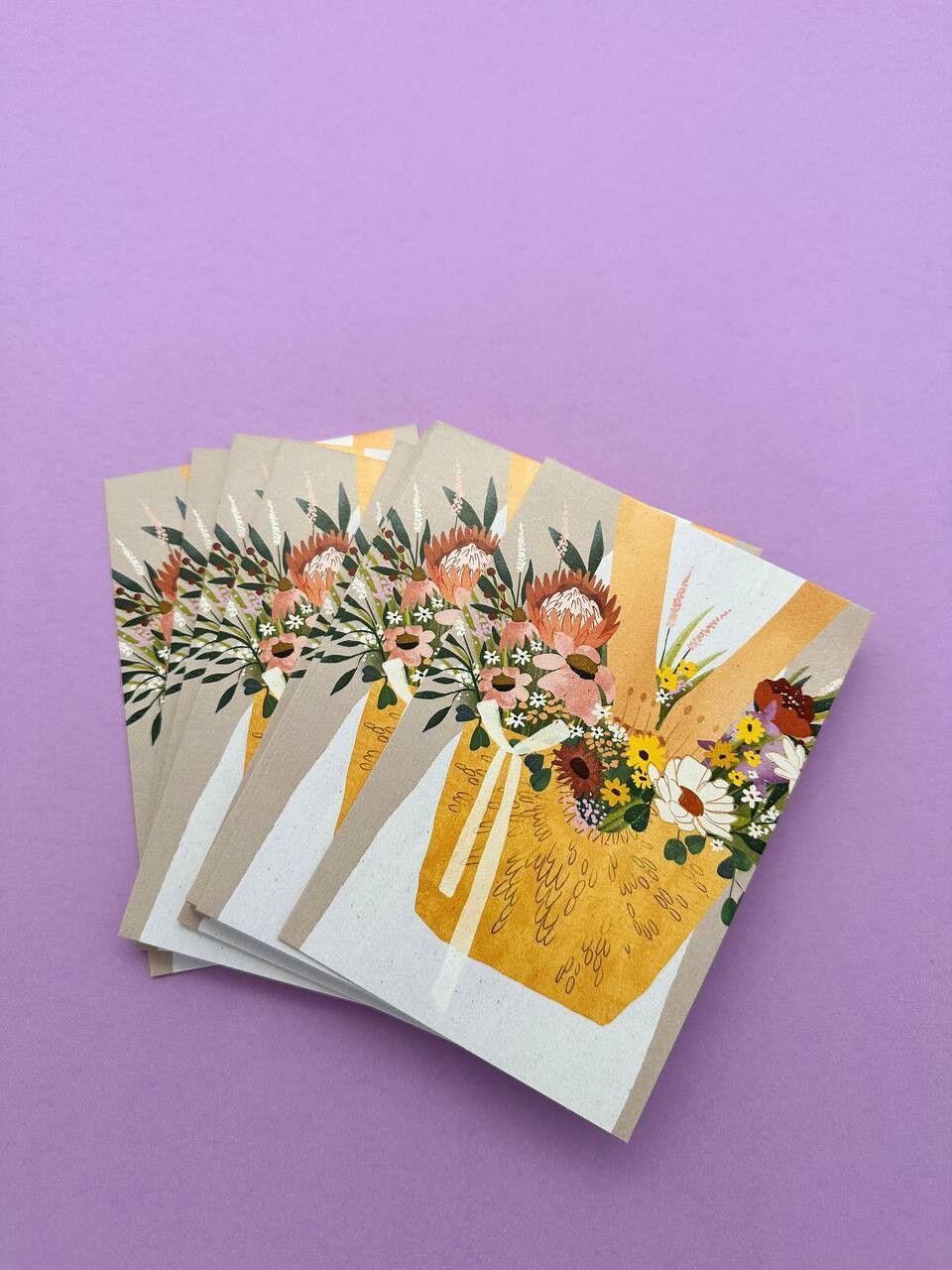 Biglietto di auguri 10x15 cm 'Cesto di fiori'