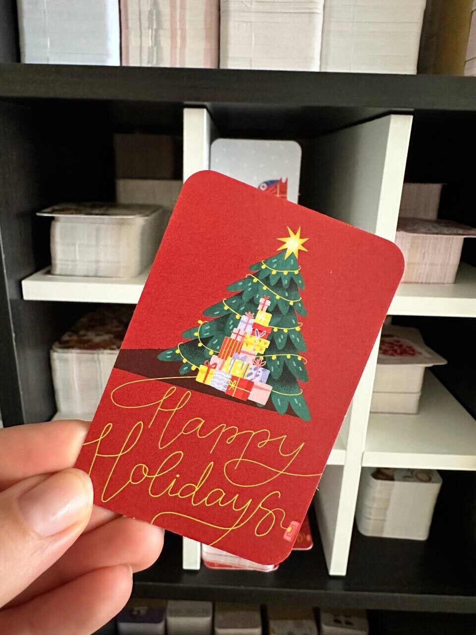 Mini biglietto singolo 6x9 cm 'Buone Feste'