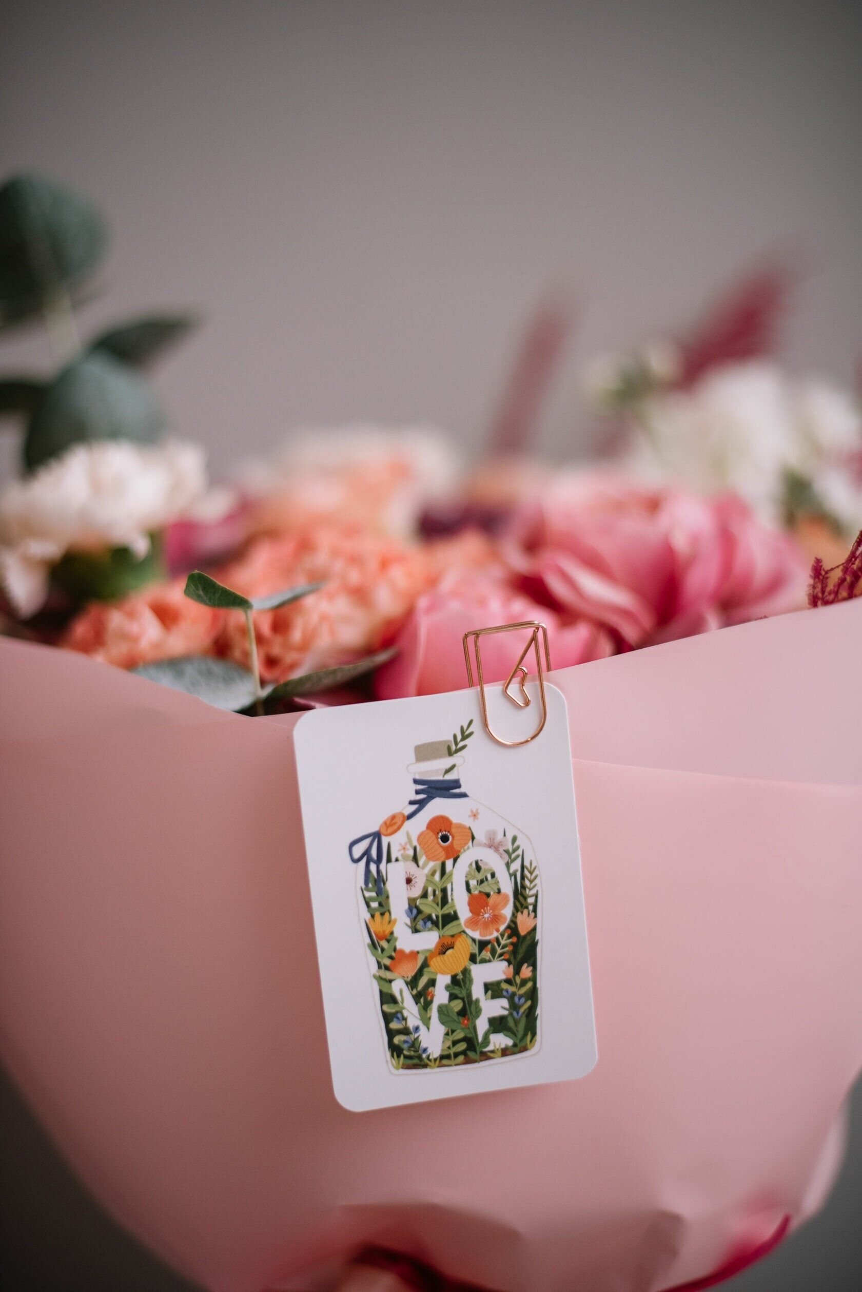 Mini biglietto singolo 6x9 cm 'Love Bottle'