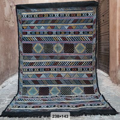 TIFLET Tapis tissé à plat 238/143 - noir & or