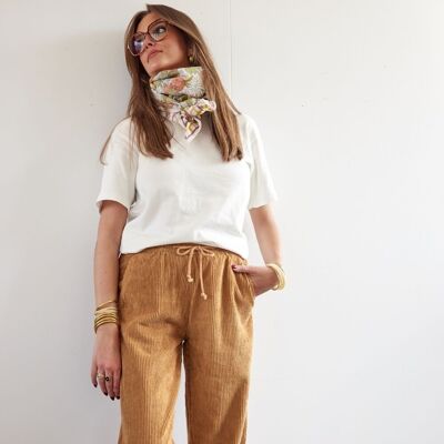 Pantaloni Spice in velluto con vita elasticizzata